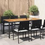 vidaXL Tuintafel 190x90x75 cm poly rattan en acaciahout, Tuin en Terras, Tuintafels, Verzenden, Nieuw