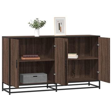 vidaXL Dressoir 134x35x76 cm bewerkt hout bruin eikenkleurig, Verzenden