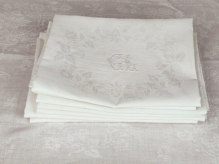 GL - Servet (9) - 79 cm - 66 cm, Antiek en Kunst, Antiek | Tapijten, Tafelkleden en Textiel