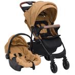 vidaXL Kinderwagen 3-in-1 staal taupe