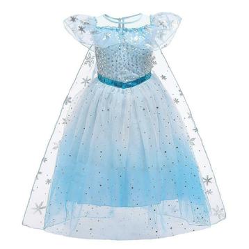 Prinsessenjurk - Blauwe Elsa kristallen jurk - Kleedje, Verzenden, Nieuw