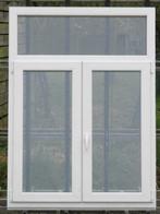 pvc raam , chassis , venster 120 x 165  wit / cementgrijs, Nieuw, Kunststof, Raamkozijn, 150 tot 225 cm