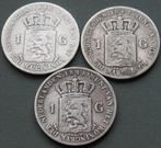 Pays-Bas. Willem II. 1 Gulden 1846-1847-1848 (3 stuks) (Sans