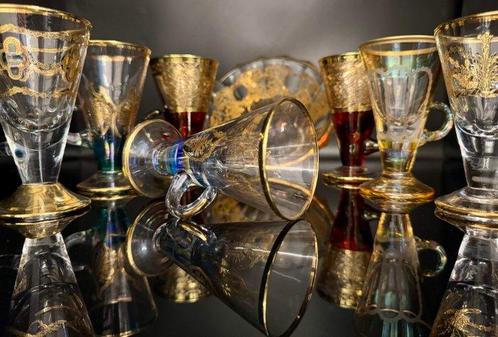 Service à café - Or 24 ct - Ensemble de sept tasses avec, Antiek en Kunst, Curiosa en Brocante