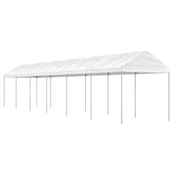 vidaXL Prieel met dak 13,38x2,28x2,69 m polyetheen wit, Tuin en Terras, Partytenten, Verzenden, Nieuw