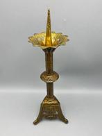 Prachtige messing/koper penkandelaar met sierlijke details -, Antiek en Kunst