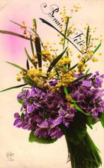 Fantasie - Wenskaarten met bloemen - Ansichtkaart (170) -, Verzamelen, Gelopen