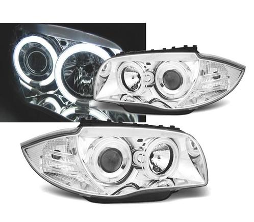 PHARES POUR BMW 1 E81 E87 04-11ANGEL EYES CHROMÉ CCFL, Autos : Pièces & Accessoires, Éclairage, Envoi