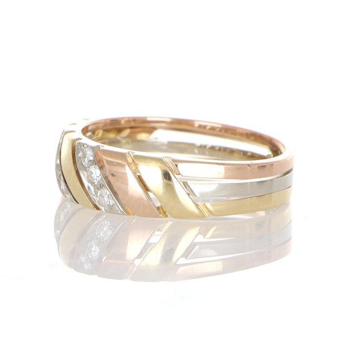 Zonder Minimumprijs - Ring - 18 karaat Geel goud, Roségoud,, Handtassen en Accessoires, Ringen