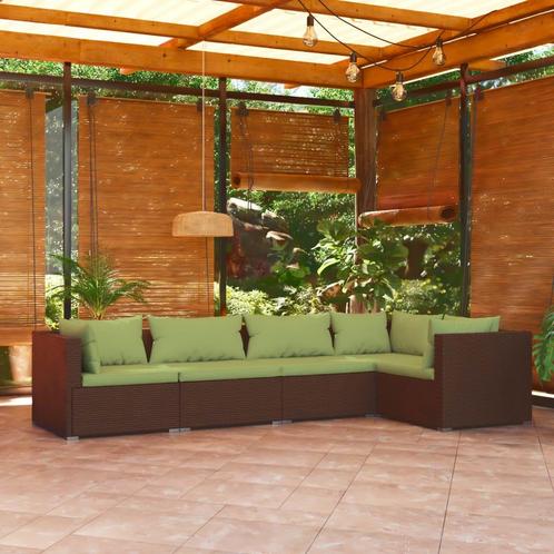 vidaXL Salon de jardin 5 pcs avec coussins résine, Jardin & Terrasse, Ensembles de jardin, Salons de jardin, Neuf, Envoi