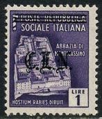 Italië 1945 - CLN Turijn, 1 violette lira met zwarte opdruk,, Timbres & Monnaies, Timbres | Europe | Italie