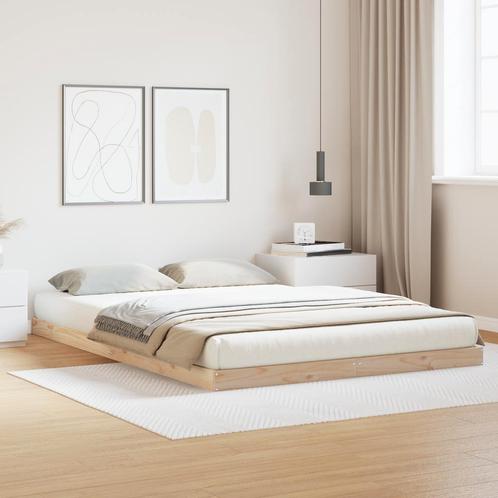 vidaXL Vloerbed Frame Wit 160x220 cm Massief Hout Grenen, Huis en Inrichting, Slaapkamer | Bedden, Nieuw, Verzenden