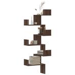 vidaXL Hoekwandschap 45x45x147 cm bewerkt hout bruin, Verzenden, Nieuw