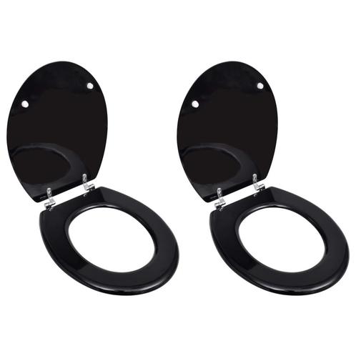 vidaXL Toiletbrillen met deksels 2 st MDF zwart, Doe-het-zelf en Bouw, Sanitair, Nieuw, Verzenden