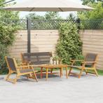 vidaXL Tuinstoelen met Tafel 4 stuks Grijs Massief, Tuin en Terras, Tuinstoelen, Verzenden, Nieuw