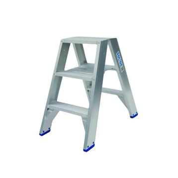 Solide dubbele trapladder 2×3 treden -0.75m beschikbaar voor biedingen