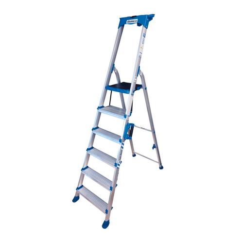 Alumexx Twin-Deck Huishoudtrap, Doe-het-zelf en Bouw, Ladders en Trappen, Trap, Nieuw, Verzenden