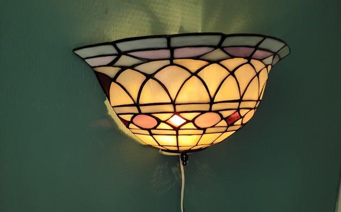 Lamp - Glas-in-lood - Glas-in-lood, Antiquités & Art, Curiosités & Brocante