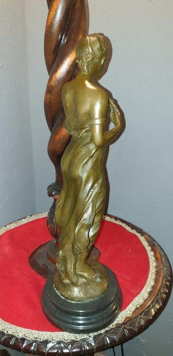 Auguste Moreau - Beeld, Sculpture of Female with Bird - 48, Antiek en Kunst, Curiosa en Brocante