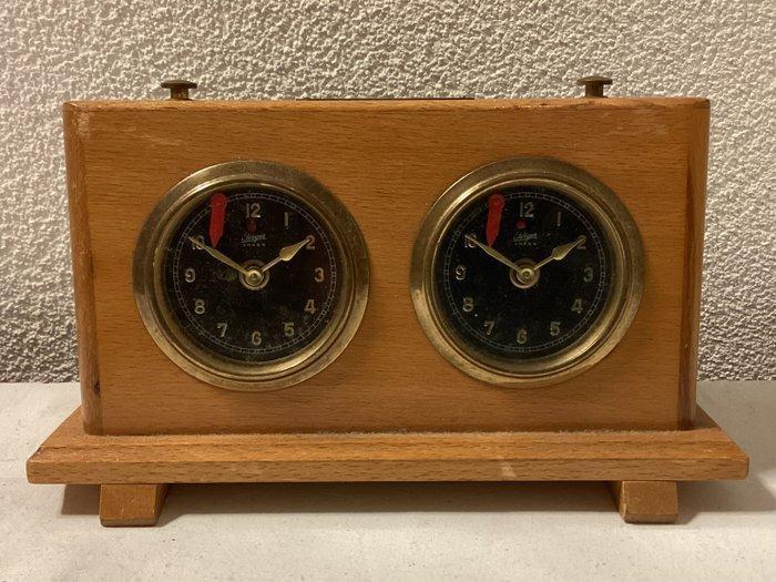 Schaakspel - Zeldzame Antieke Jerger Anker Schaakklok - Hout, Antiek en Kunst, Curiosa en Brocante