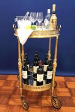 Serveerwagen - Messing, Glas - Neoklassieke serveertrolley