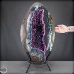 Natuurlijk amethist-agaat ei uit Uruguay – Natuurkunst van