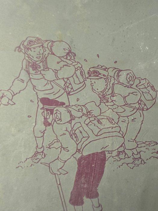 Ancienne plaque imprimerie en métal épais -couverture album, Livres, BD