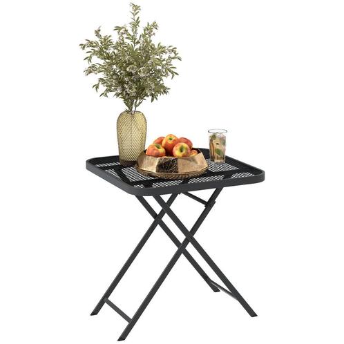 Balkontafel - Staal - Opklapbaar – Weerbestendig - Zwart, Tuin en Terras, Tuinsets en Loungesets, Nieuw, Ophalen of Verzenden