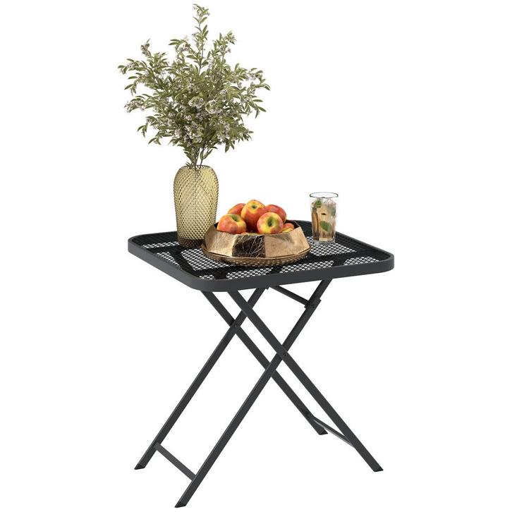 Balkontafel - Staal - Opklapbaar – Weerbestendig - Zwart, Tuin en Terras, Tuinsets en Loungesets, Nieuw, Ophalen of Verzenden