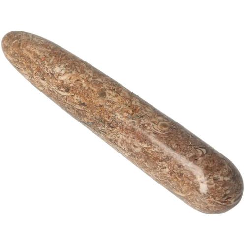Fossielen schelpen Jaspis massagestick Nr 6 - 197 gram, Bijoux, Sacs & Beauté, Pierres précieuses, Envoi