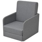 vidaXL Fauteuil convertible gris clair tissu, Verzenden