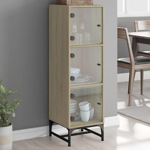 vidaXL Buffet avec portes en verre chêne sonoma, Maison & Meubles, Armoires | Dressoirs, Neuf, Envoi