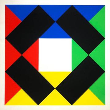 Max Bill - Komposition Mit Weißem Zentrum - Silkscreen - **
