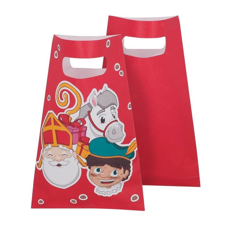 Sinterklaas Uitdeelzakjes Papier 23cm 10st, Hobby en Vrije tijd, Feestartikelen, Nieuw, Verzenden