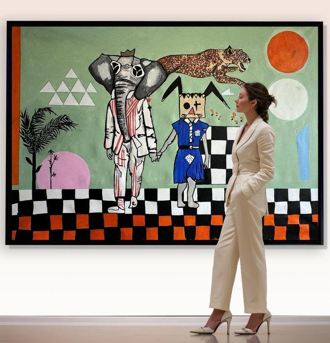 Poplea - LE BAL DES FOUS N°1 XXL(2000), Antiek en Kunst, Kunst | Schilderijen | Modern