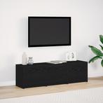 vidaXL TV-kast met LED Zwart Eiken 140x34x40 cm Bewerkt Hout, Verzenden, Nieuw