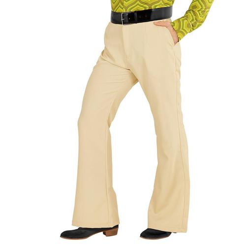 Disco 70S Broek Beige Heren, Kleding | Heren, Carnavalskleding en Feestkleding, Nieuw, Verzenden