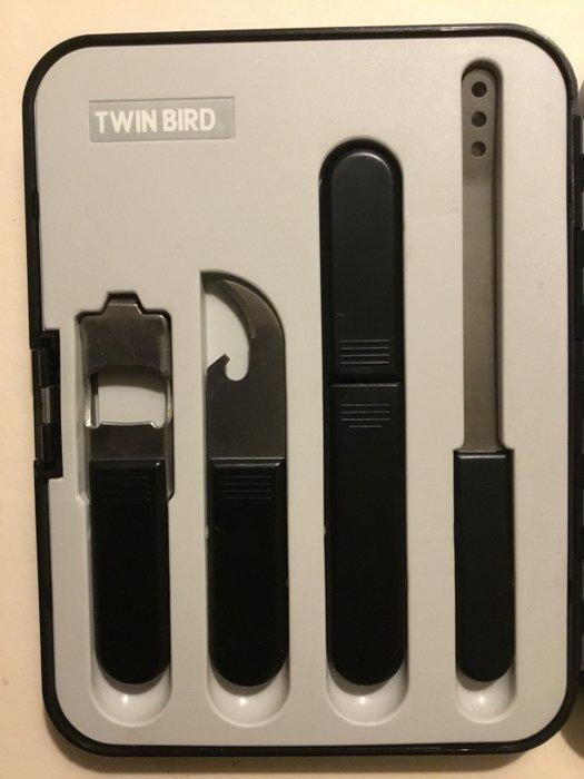 Twin Bird - Bestekset - Plastic, Staal - Travel/picknickset, Antiek en Kunst, Antiek | Keukengerei