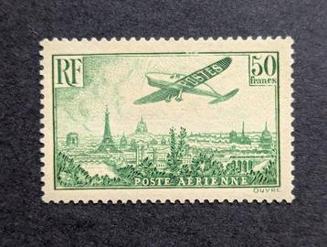 Frankrijk 1936 - Vliegtuig dat Parijs overvliegt 50f.