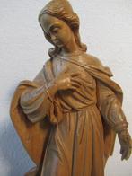 Beeld, Groot houten beeld Maria - 63 cm - Hout, Antiek en Kunst