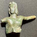 Oud-Romeins Brons Zeldzame buste van de jonge Neptunus, Antiek en Kunst
