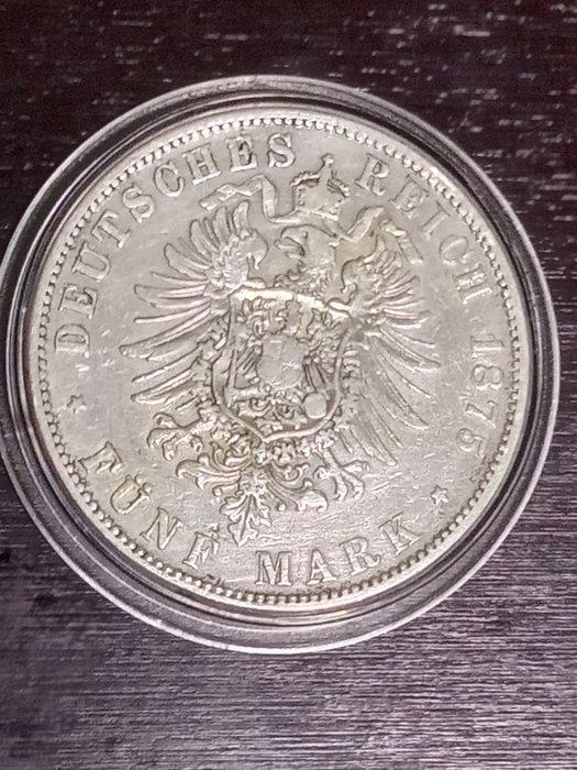 Duitsland, keizerrijk Ludwig II von Bayern. 5 Mark 1875, Postzegels en Munten, Munten | Europa | Niet-Euromunten