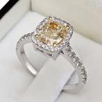 Ring Geel goud, Witgoud Geel Diamant  (Natuurlijk gekleurd)