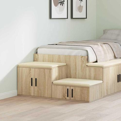 vidaXL Opbergkast Sonoma eiken 108 x 41 x 40 cm Bewerkt hout, Huis en Inrichting, Slaapkamer | Nachtkastjes, Nieuw, Verzenden