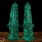 Grote twee geweldige Malachieten Obelisk- 763.59 g - (2)