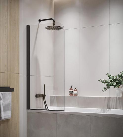 Badwand Torino 90 x 140 cm Zwart Badscherm Draaibaar 5 mm, Doe-het-zelf en Bouw, Sanitair, Nieuw, Verzenden