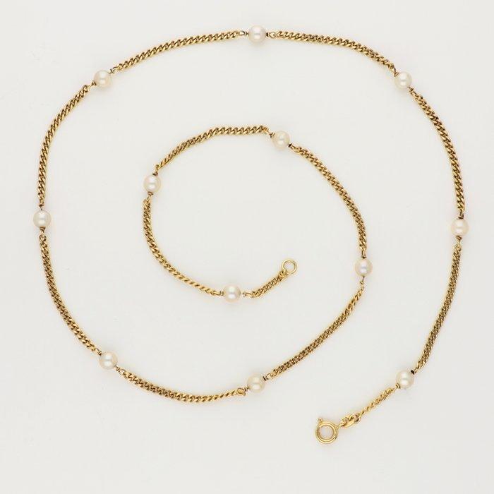 Halsketting - 18 karaat Geel goud Parel, Handtassen en Accessoires, Kettingen