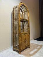 Kast - Jaren 60 Bamboe en Rattan Kastje in Retro Stijl -