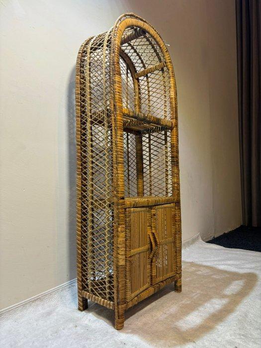 Kast - Jaren 60 Bamboe en Rattan Kastje in Retro Stijl -, Antiek en Kunst, Kunst | Designobjecten