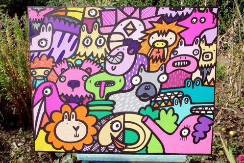 Kev Munday (1986) - Jungle Life, Antiek en Kunst, Kunst | Schilderijen | Modern